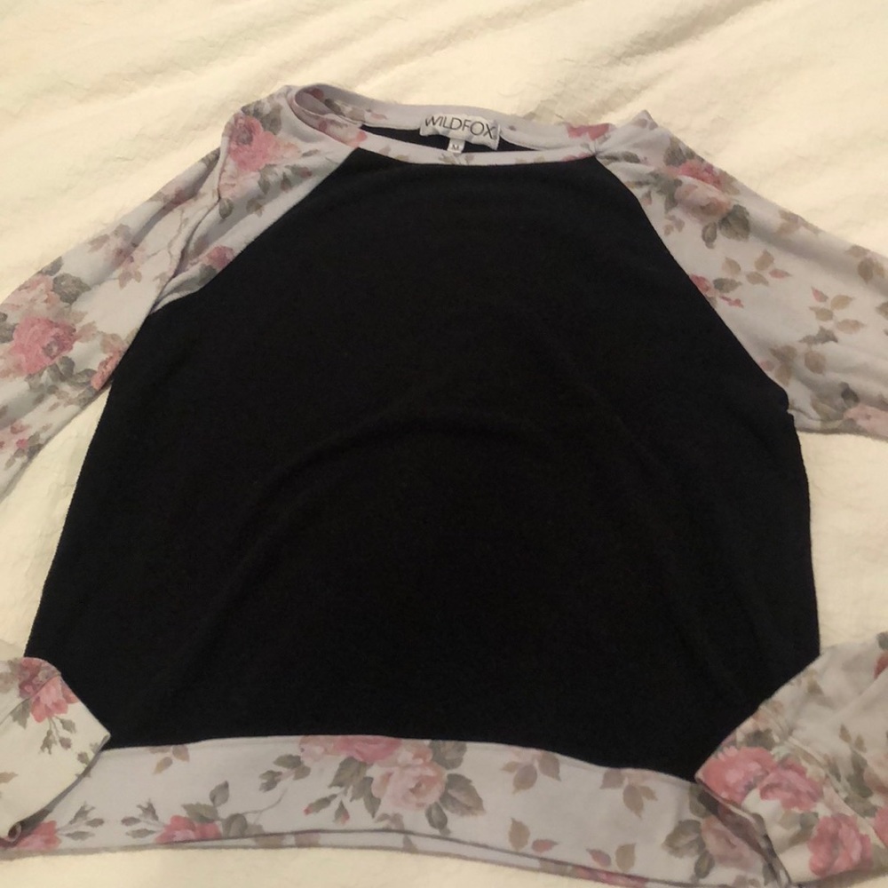 Wildfox floral sleeve sweatshirt